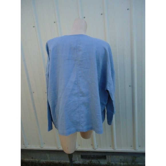 New Eileen Fisher Heavy Org Linen Light Blue PL $278 - Picture 10 of 12